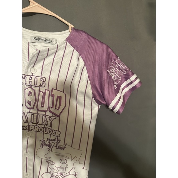 Proud‎ Family Jersey Size Medium Penny Prouder Purple Baseball Headgear Classics - Picture 2 of 9